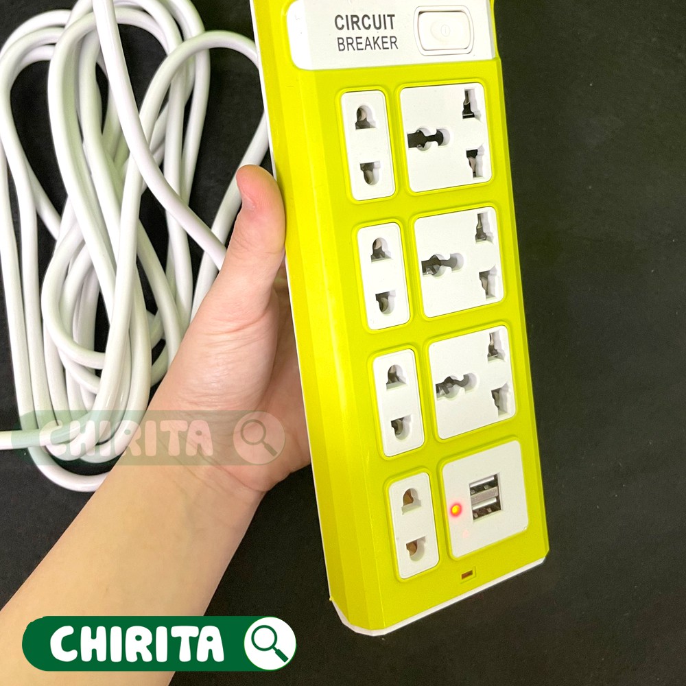 Ổ Cắm Điện Đa Năng CIRCUIT ( 2 Cổng USB) - Ổ Điện Thông Minh Chống Giật CHIRITA