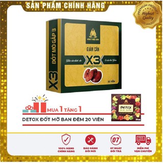 [ Hàng Chính Hãng ] GIAM CAN SLIM X3 ĐÔNG Y MỘC LINH - TẶNG KÈM 15 VIÊN DETOX THẢI MỠ BAN ĐÊM