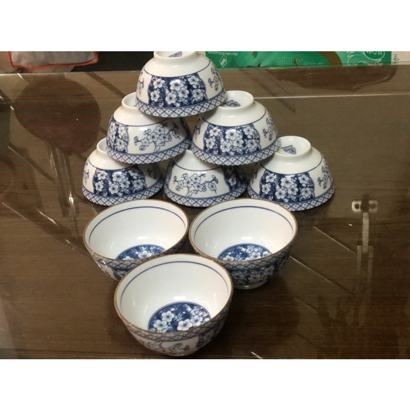 BỘ BÁT ĐĨA HOA ĐÀO BÁT TRÀNG