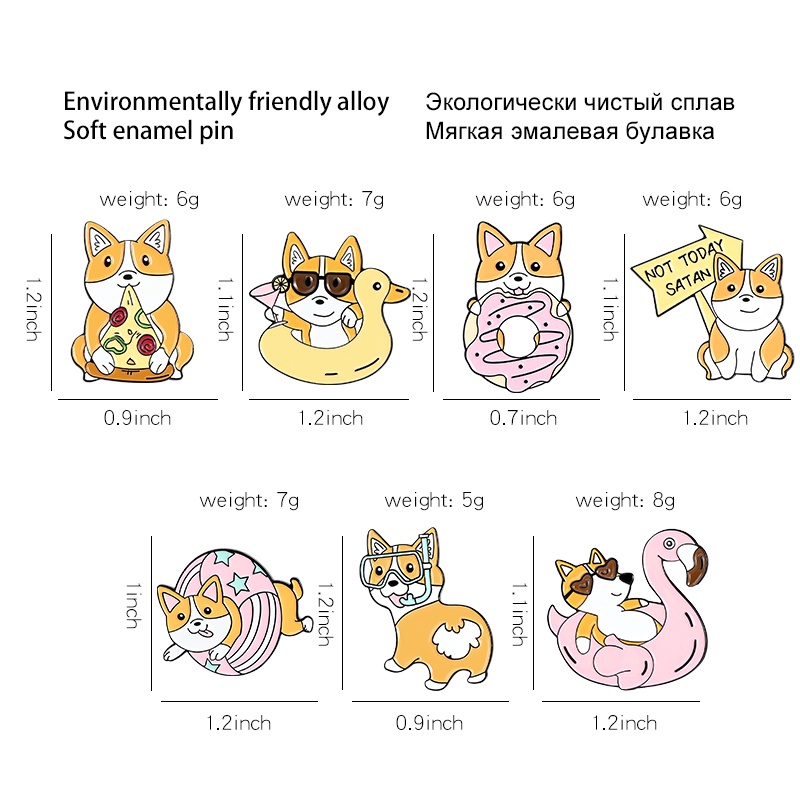 Huy Hiệu Cài Áo Hình Cún Corgi Dễ Thương