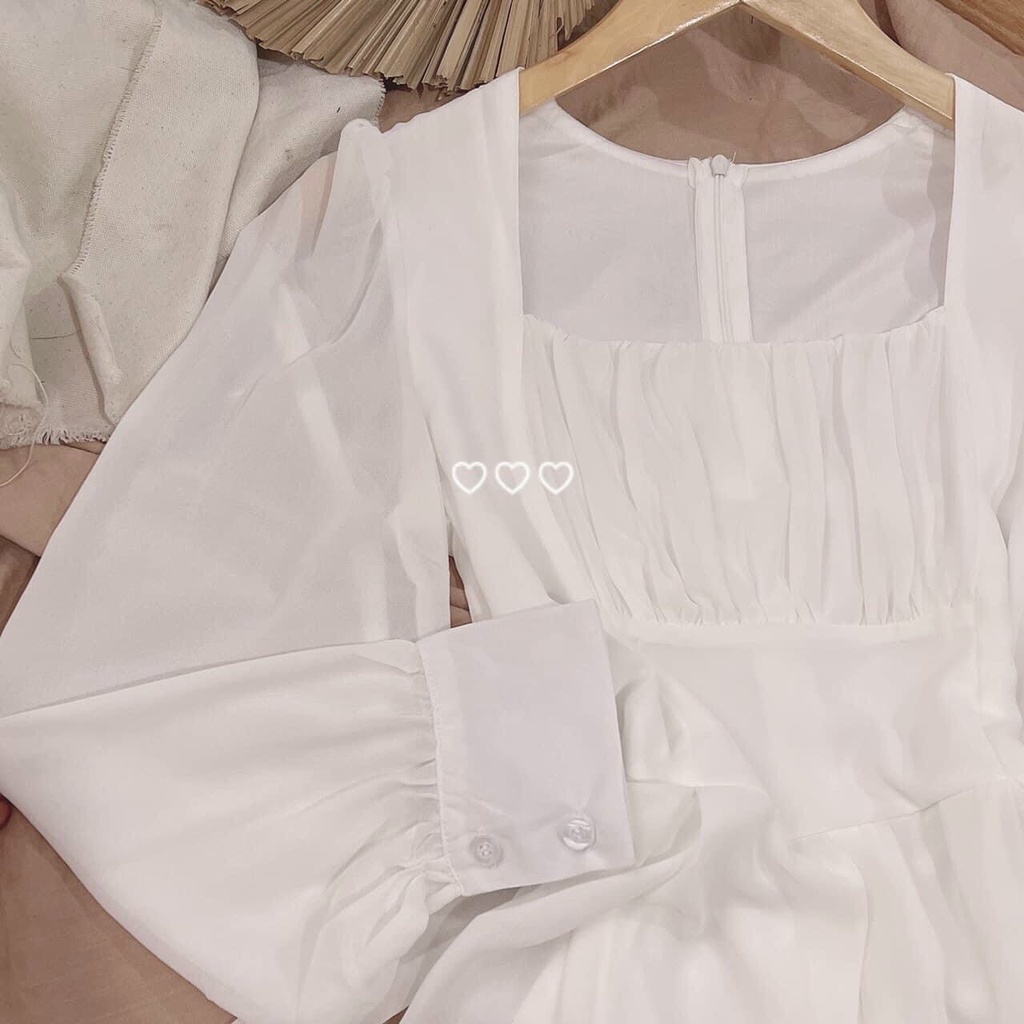 Đầm voan, váy trắng tiểu thư MIDI xếp ngực chất vol rũ xịn tăng độ nữ tính Cực Xinh hàng cao cấp Tây Thi Shop | BigBuy360 - bigbuy360.vn