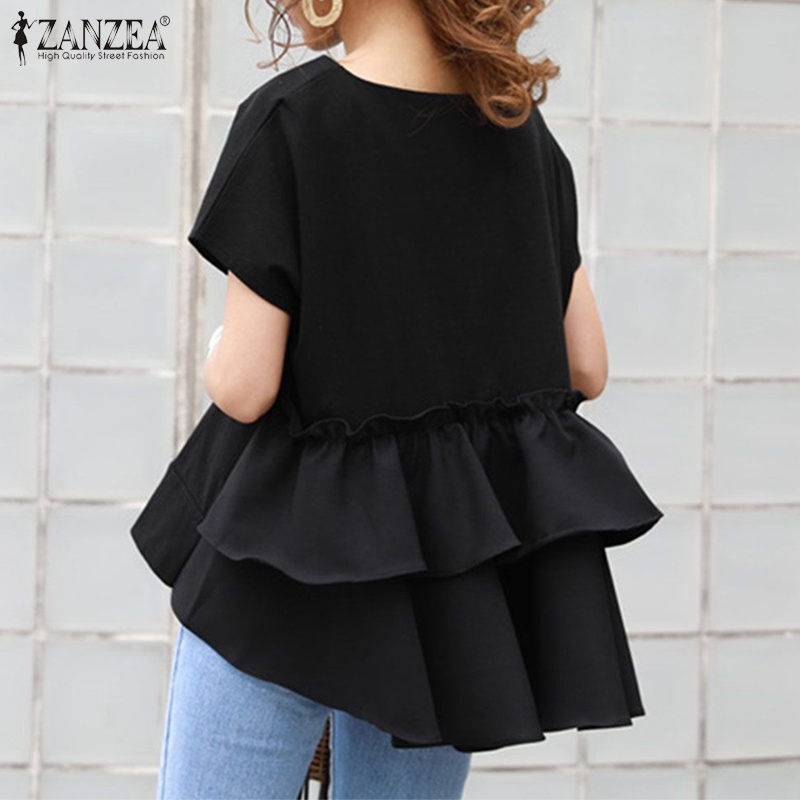 Zanzea Áo Thun Nữ Ngắn Tay Cổ Tròn Thời Trang Hàn