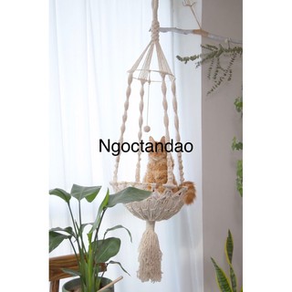 Võng treo, xích đu cho mèo size lớn 45cm dành cho 2 boss,  decor không gian