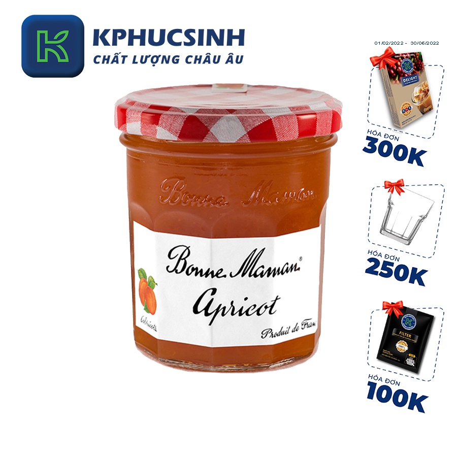 Mứt quả mơ hiệu Bonne Maman 225g KPHUCSINH - Hàng Chính Hãng