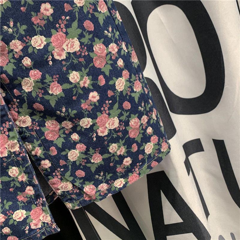 The store is on holiday  please chat with customer service! Chân váy jean Lưng Cao Dáng Ôm Co Giãn Họa Tiết Hoa Thời Trang Mùa Hè Phong Cách Châu Âu Cho Nữ