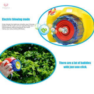 Camera Bubble Machine Portable Bubble Hurricane Machine Automatic Kid Toy with LED Light Music