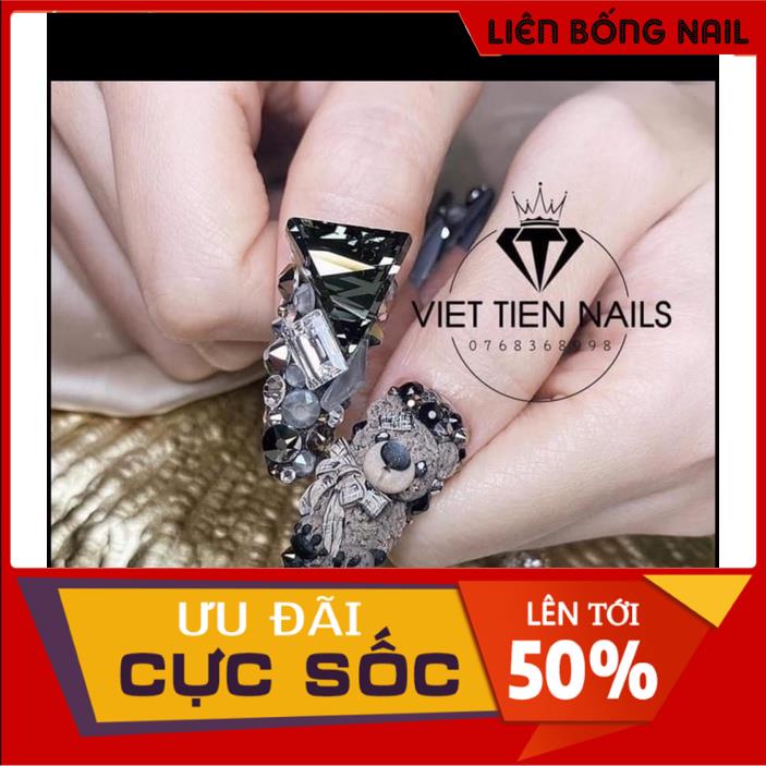 Gấu bột nai - Dán móng tay - Làm thủ công