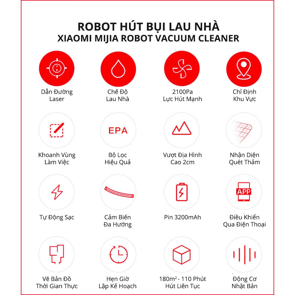 Robot Hút Bụi Lau Nhà Xiaomi Vaccum Mop Pro - Bảo Hành 12 Tháng