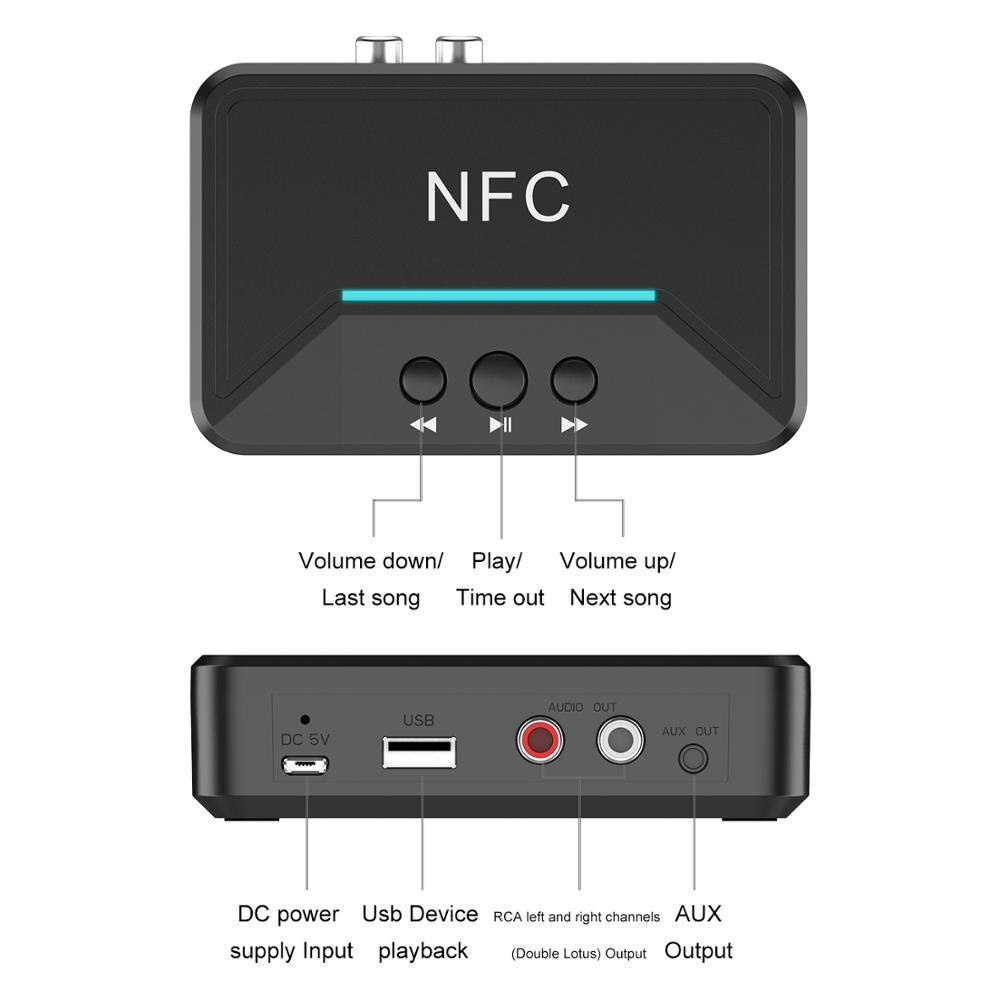 Bộ Chuyển Đổi Âm Thanh Không Dây Bluetooth 5.0 NFC 3.5mm AUX Hoặc RCA Đầu Vào Cho Tai Nghe HD HiFi