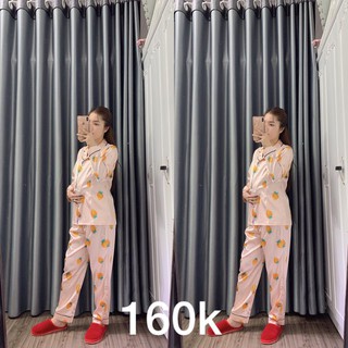 Bộ PIJAMA lụa sau sinh ( bầu bú 2in1)