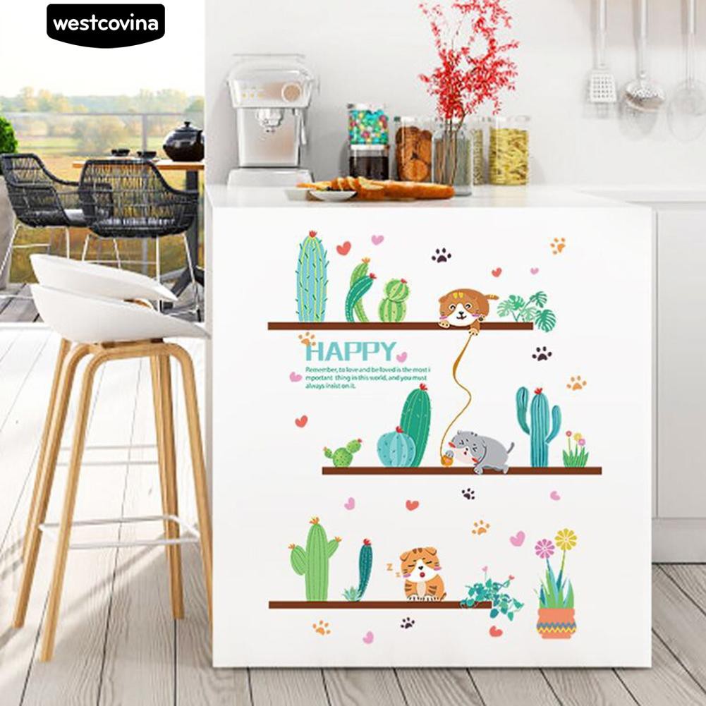 Sticker dán tường hình cây xương rồng