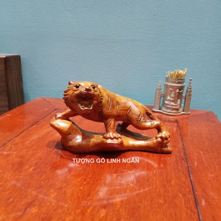 Tượng hổ gỗ hương cao 8 cm