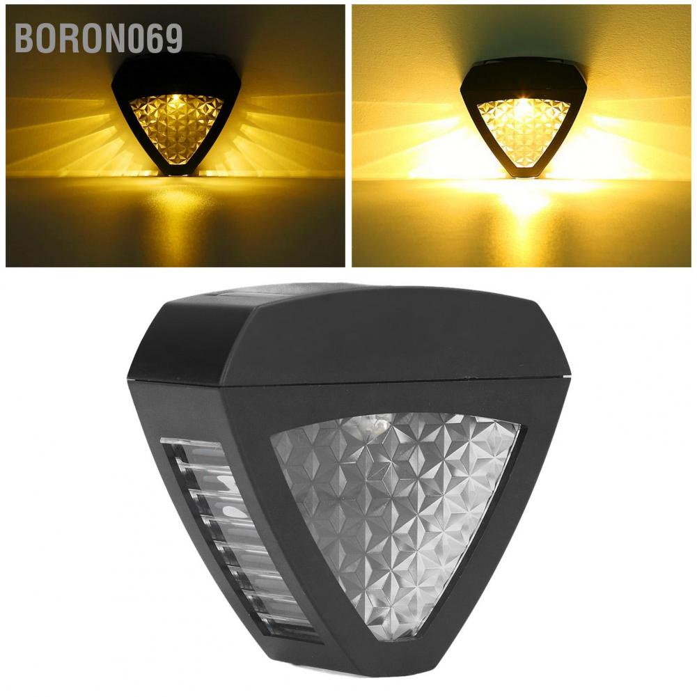 Boron069 LED Solar Wall Lamp Soft Warm Light Long Battery Life IP44 for Home Courtyard Lawn Garden