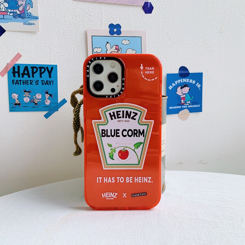 Ốp điện thoại TPU dẻo họa tiết hoạt hình Heinz Ketchup Tomato thích hợp cho iPhone 7 8 Plus X XS XR 11 12 Pro Max SE