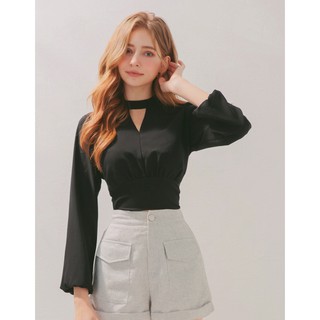Áo cổ cao xẻ sau lưng thắt nơ nữ Air Space 2030121075