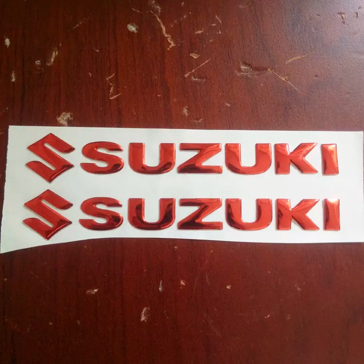 Bộ 2 tem chữ SUZUKI 3D nổi dán xe