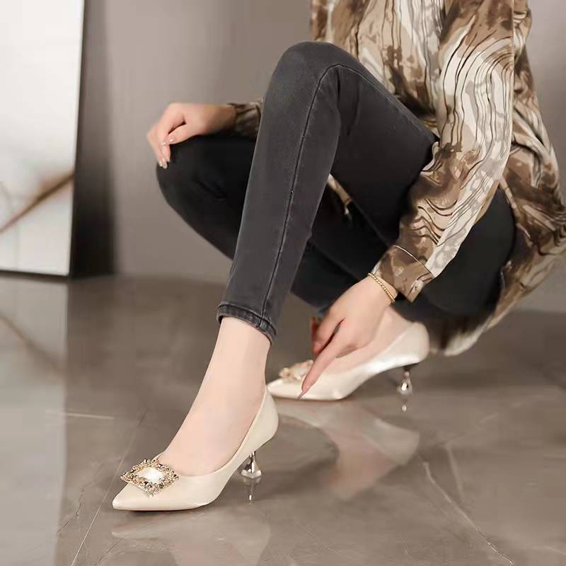 Giày Cao Gót Mũi Nhọn Thiết Kế Mới Thời Trang Dành Cho Mùa Xuân