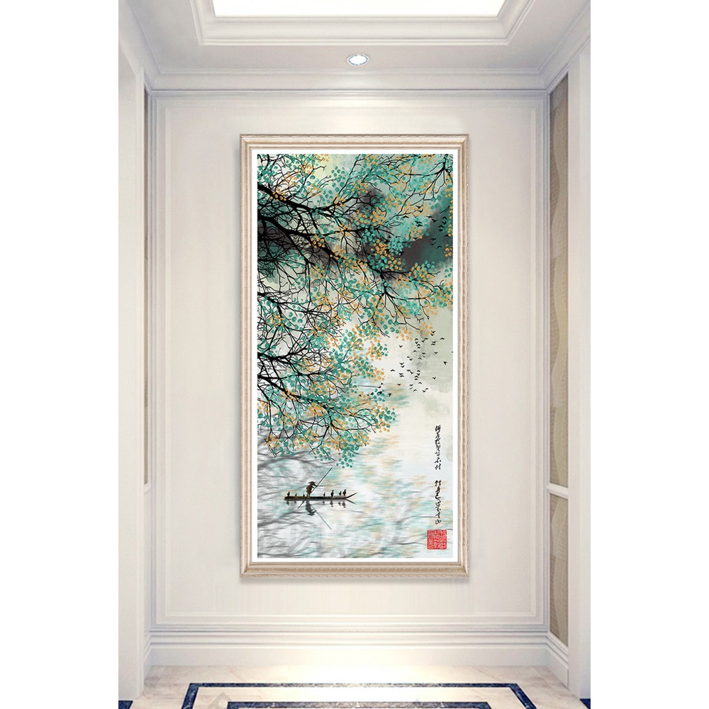 In hình ép gỗ Laminate TRANH HÀNH LANG TRUNG QUỐC - Mẫu 108 (50x75, 60x90, 70x110). In ảnh theo yêu cầu