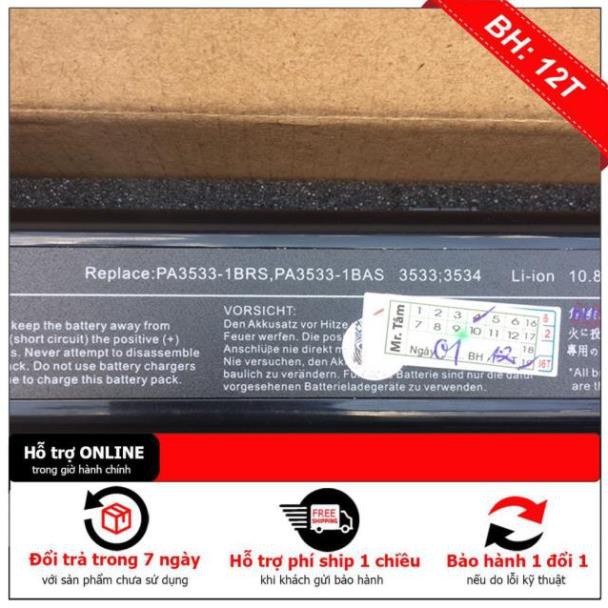 Pin Laptop TOSHIBA PA3534U  - 6 CELL- Satellite A200 A205 A210 A215 A300 A300D A305 A305D A350 A350D PA3535U