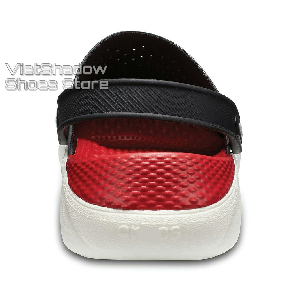 Dép bít đầu - Sục nhựa LITERIDE - Chất liệu nhựa PVC kết hợp EVA siêu nhẹ, không thấm - Màu đen lót đỏ