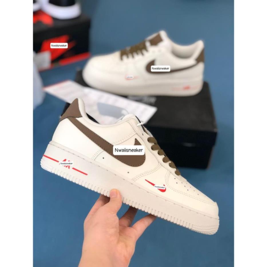 Giày thể thao AF1 vệt nâu, Giày sneaker air force 1 low premium white brown nam nữ cực chất dễ phối đồ 2021 -1_yhg | BigBuy360 - bigbuy360.vn