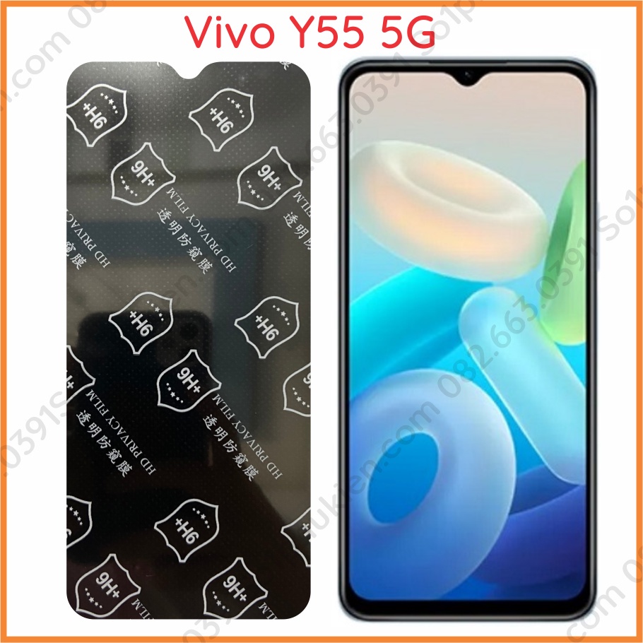 Dán cường lực chống nhin trộm Vivo Y55 4G / Y55 5G/Y75 5G/T1 5G nano (cường lực dẻo 9H) &amp; PPF (6H, tự phục hồi vết trầy)