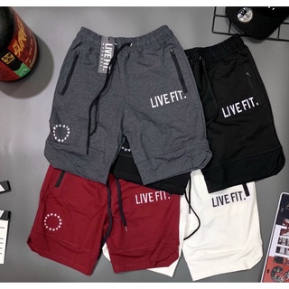 Quần short gym nam LIVEIT,quần thun nam nỉ cotton da cá cao cấp