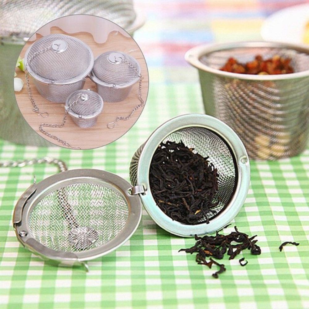 Dụng cụ lọc trà dạng quả bóng thép không gỉ tái sử dụng được tiện lợi