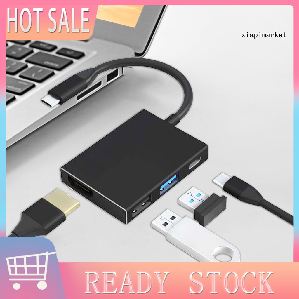 LOP_4-in-1 Multiport Type-C to HDMI-compatible USB PD Hub Docking Station Adapter for PC Computer