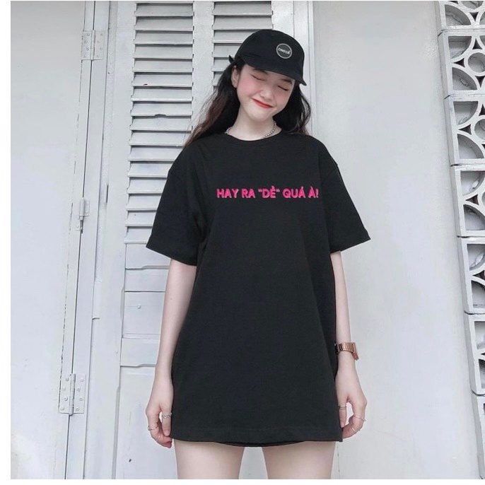 Áo Thun Nam Nữ In Chữ Hay RA VẺ Qúa À Tay Lỡ Dáng Rộng Độc Lạ