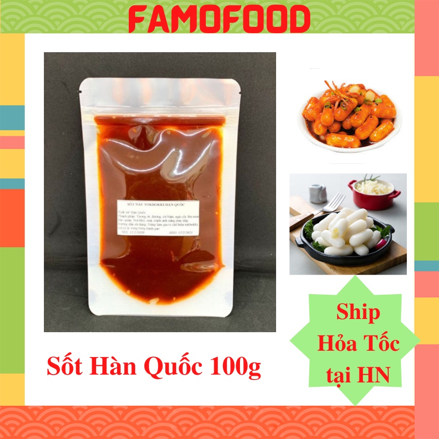 Sốt Tokbokki, Sốt làm bánh gạo Hàn Quốc loại ngon Famofood 100g