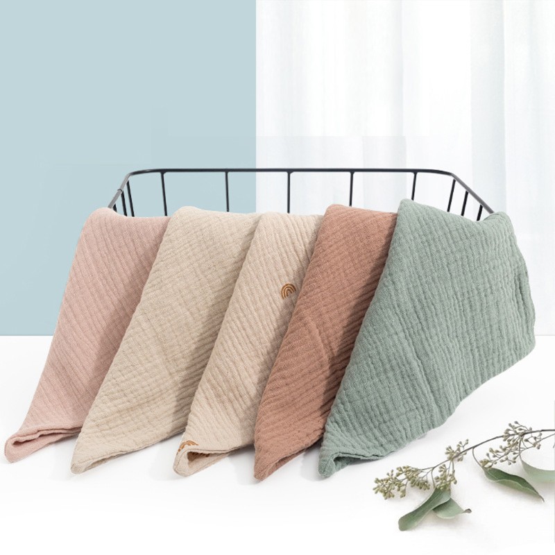 (Hàng Mới Về) Set 5 Khăn Lau Cotton Mềm Mịn Thấm Hút Tốt Cho Bé