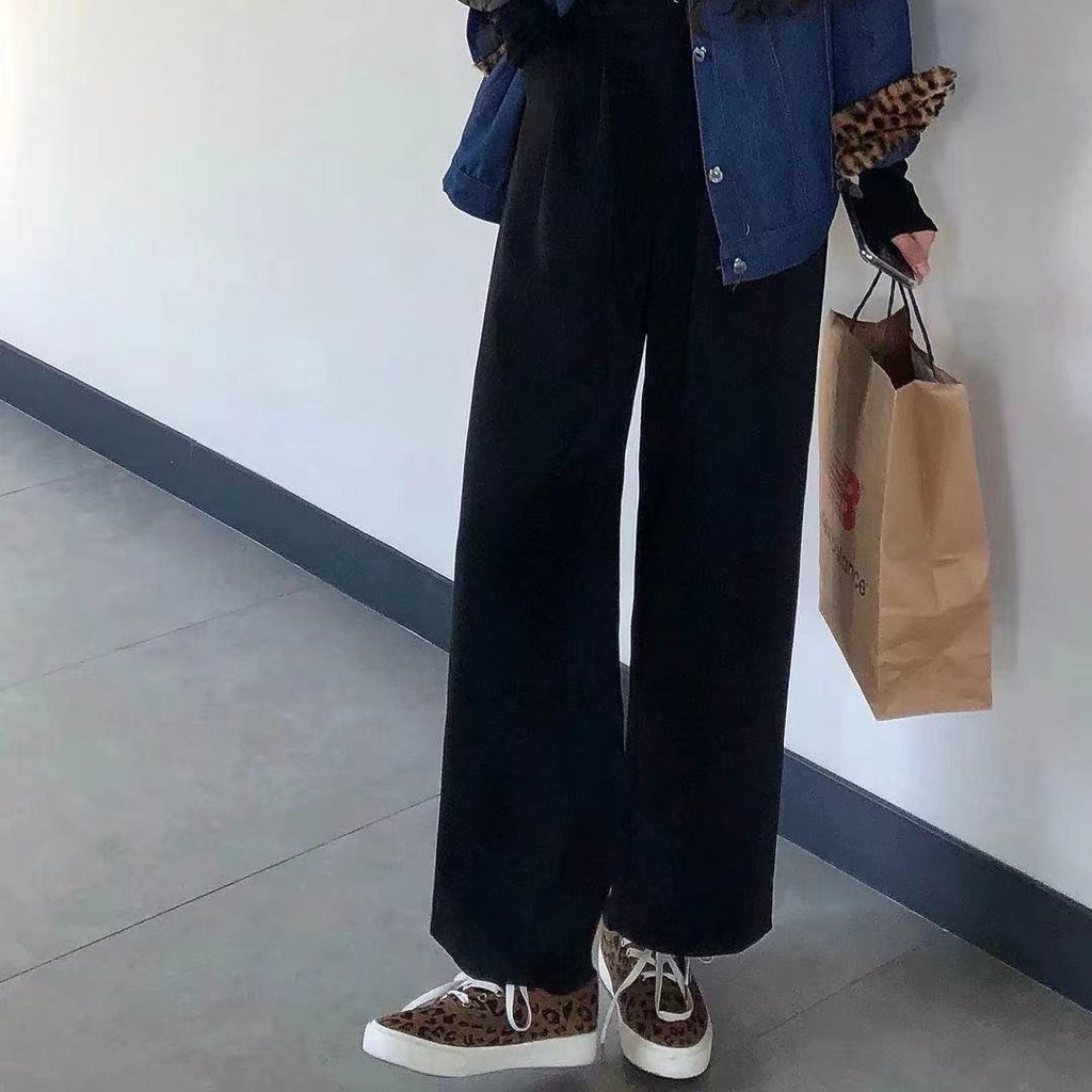 ♟✆Hàng Mới Về Quần Jeans Nữ Ống Rộng Lưng Cao Thời Trang