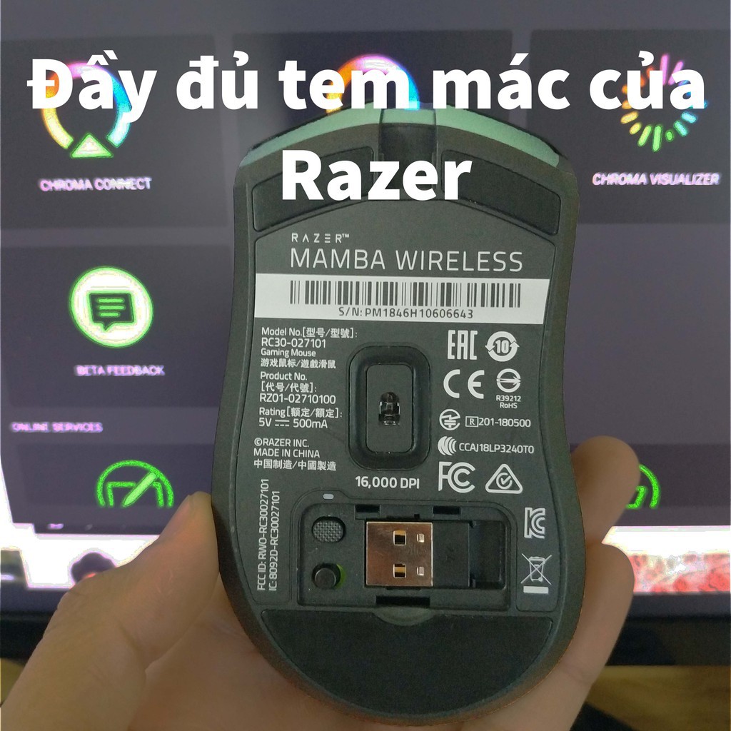 CHÍNH HÃNG RAZER - Chuột không dây Razer Mamba Wireless 2nd led RGB chơi game hơn cả dareu fuhlen logitech cộng lại