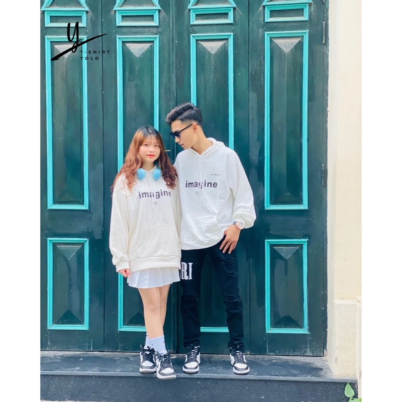 ÁO HOODIE NỈ imagine T-SHIRT YOLO, FORM RỘNG UNISEX | BigBuy360 - bigbuy360.vn