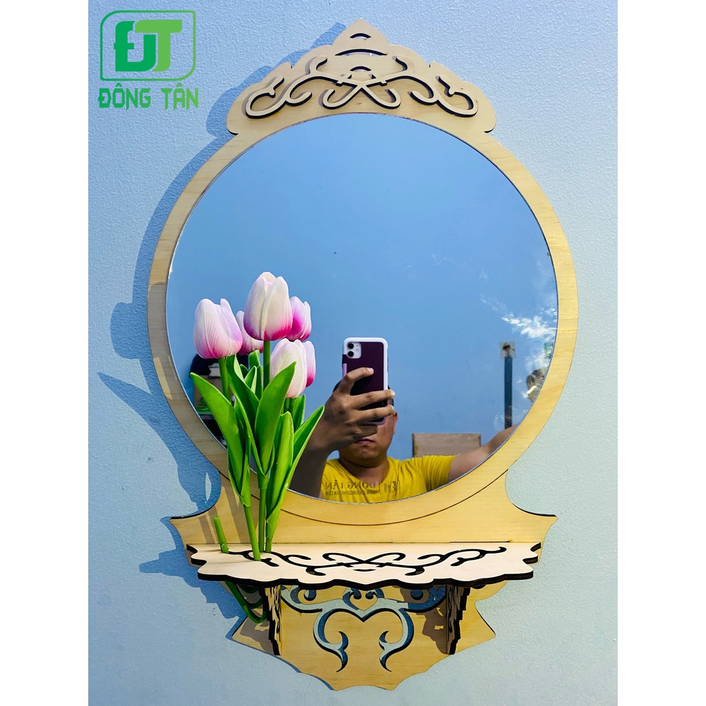 Gương Treo Tường Trang Trí Gương Tròn Hoa Văn Cổ Điển Bằng Gỗ Gương Gỗ Decor Hình Tròn Cực Kì Đẹp Mắt