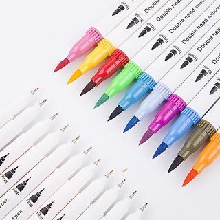 Set 12 bút lông 2 đầu dual tip brush pens fineliner béo shop viết - ảnh sản phẩm 3