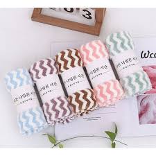 Khăn Lau Mặt Lông Cừu Hàn Quốc 30 * 35cm Khăn Siêu Mềm Mịn Siêu Thấm Hút Nước Sọc -