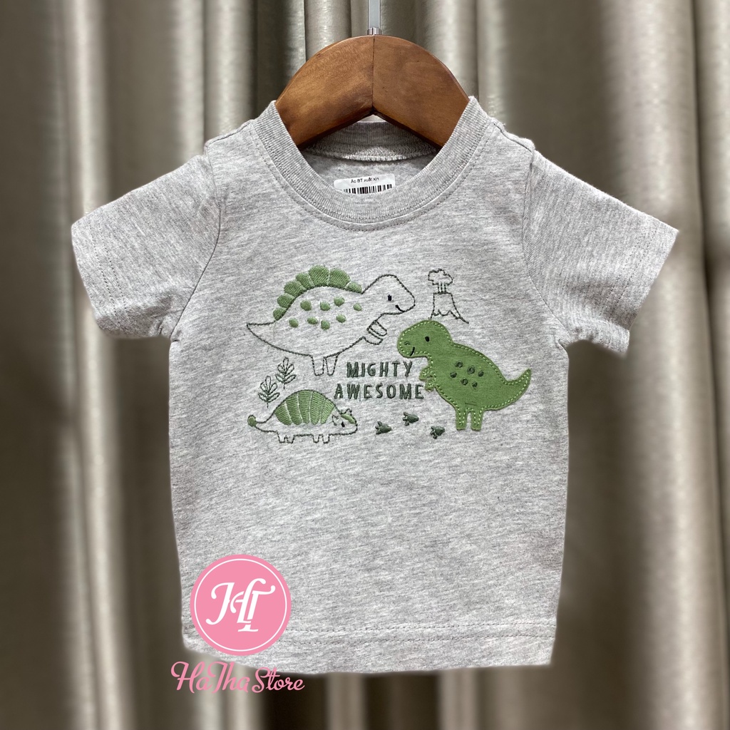 T-Shirts / Áo thun C'4RT£R xanh rêu sư tử hươu bé trai (6-10kg)