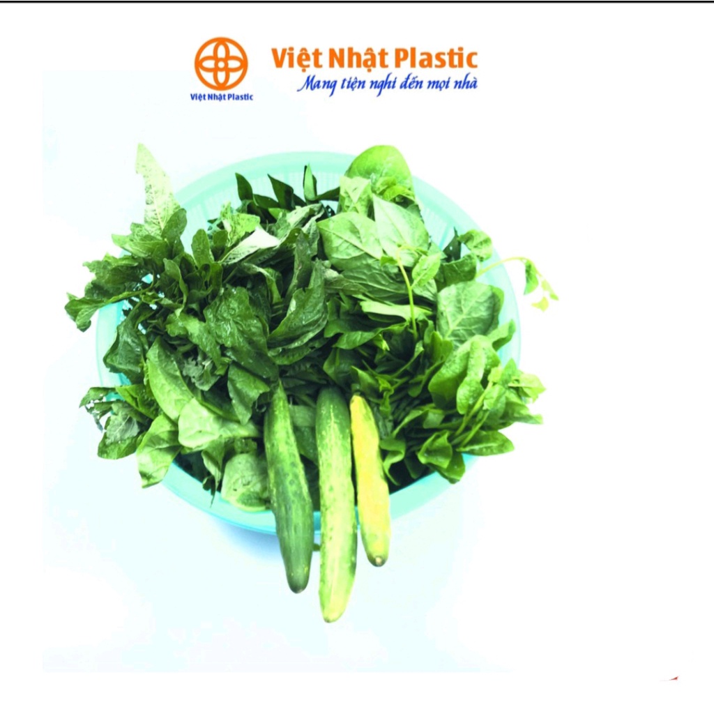 Rổ nhựa tròn Việt Nhật. Kích thước: 28 x 20.5 x 10 cm. Giá đựng hoa quả, rau củ nhà bếp