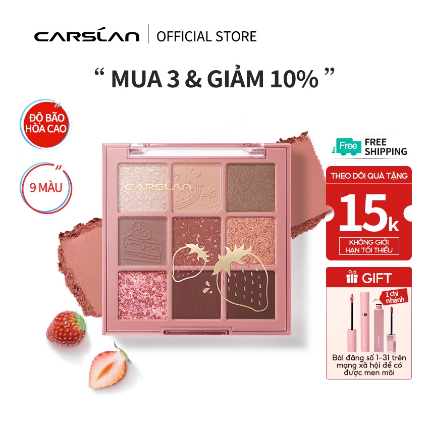 Bảng phấn mắt Carslan 9 màu sắc tươi tắn thời trang 10g | BigBuy360 - bigbuy360.vn
