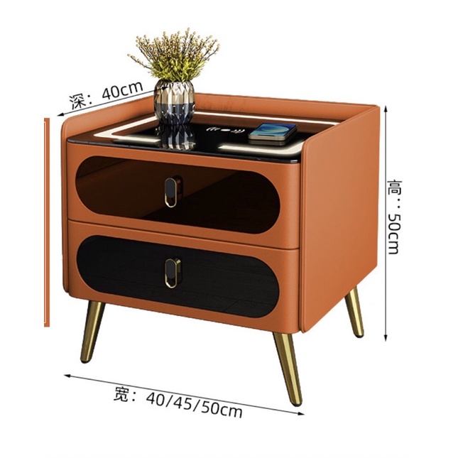 Tủ tab đầu giường cao cấp, thiết kế sang trọng từ ITALY 5.0 khóa mật khẩu, sạc pin không dây, đèn led 3 màu CN-TDG02