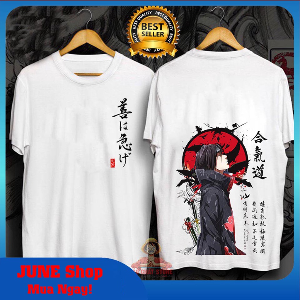 Áo Uchiha Itachi, BST Áo thun Anime Naruto màu trắng siêu độc, giá rẻ nhất