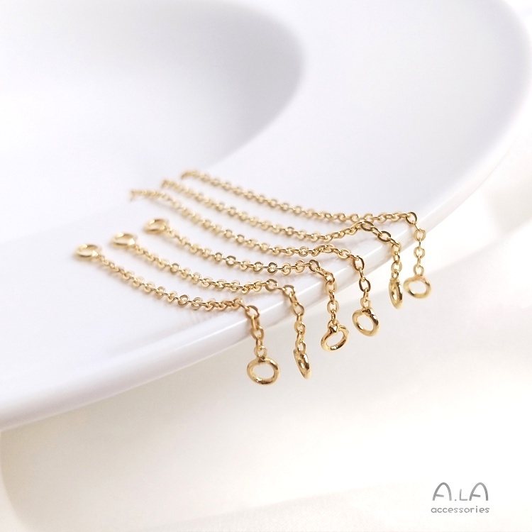 Dây Xích 14K Màu Vàng Kim Hai Vòng Nối Dài Trang Sức Làm Đồ Trang Sức DIY