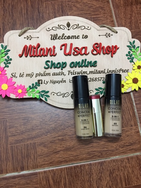Combo 2 kem nền 2in1 Milani và 1 son kem Milani siêu lì tone 06 | BigBuy360 - bigbuy360.vn