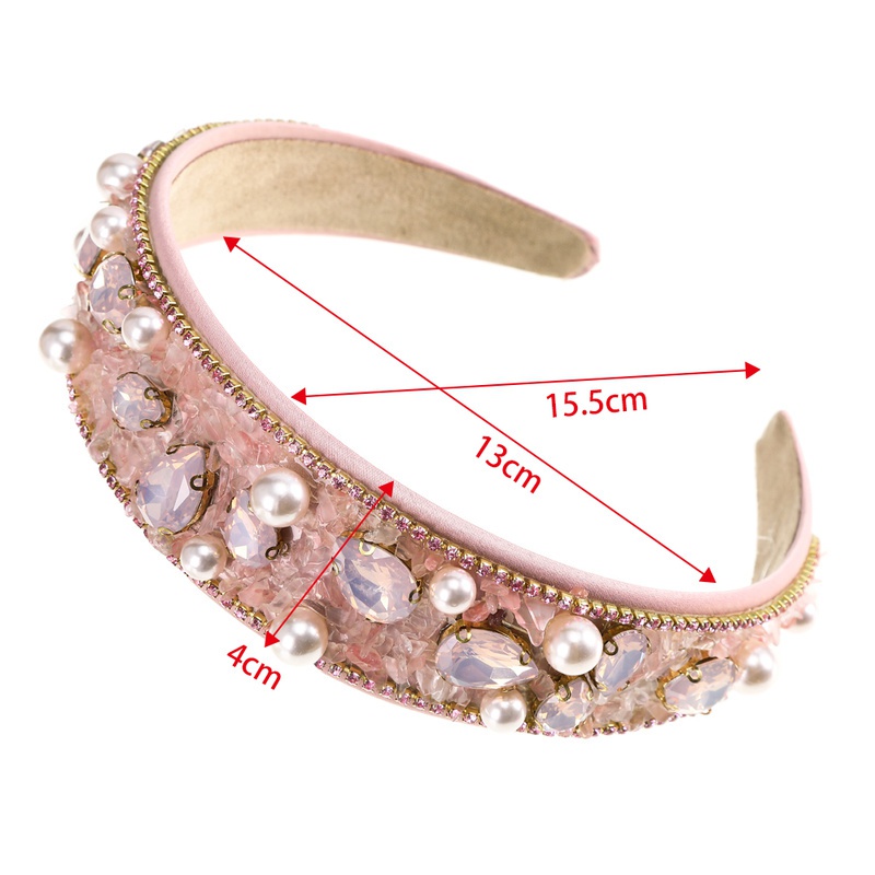 Haimeikang Baroque Kim cương Ngọc trai Băng đô thời trang Pha lê Rhinestone Băng đô nữ Phụ kiện tóc