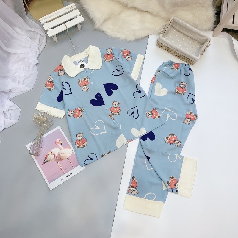 Đồ Ngủ Nữ�Đồ Bộ Pijama Lụa Tay Ngắn-Quần Dài Xinh Xắn 💖Chất Liệu Satin Siêu Mát | BigBuy360 - bigbuy360.vn