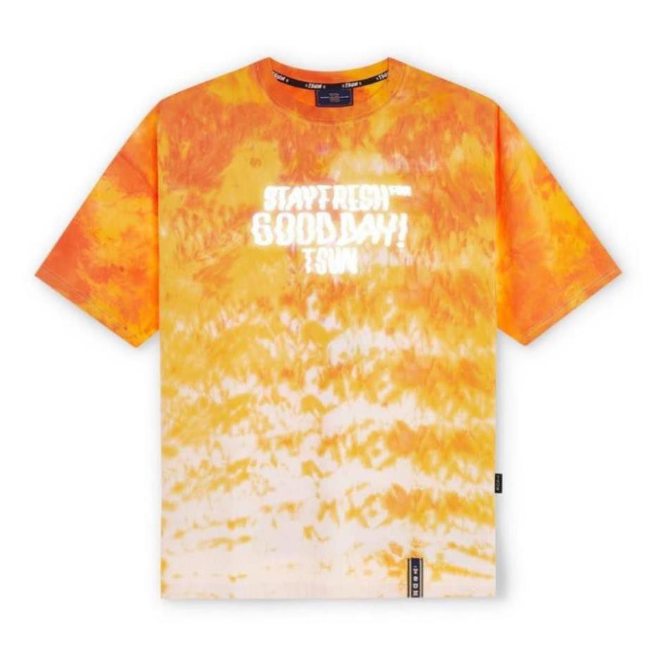 Áo thun loang màu TSUN phản quang -Flame TieDye Cam