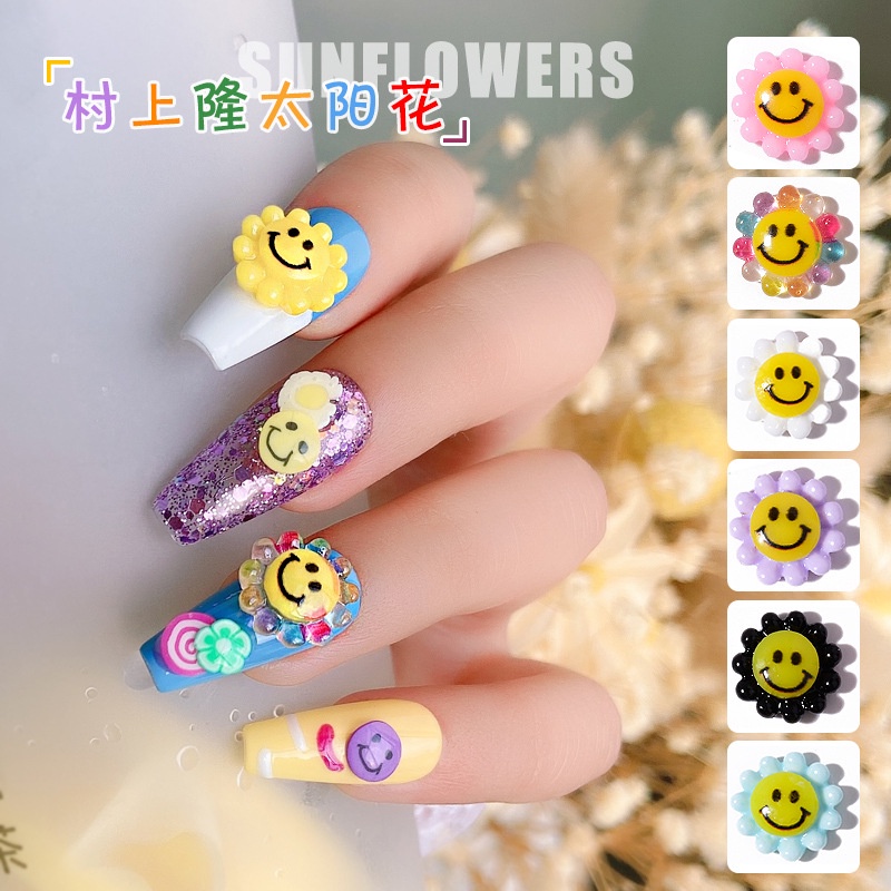 Charm mặt cười trang trí móng, charm nail - Set 8 cái