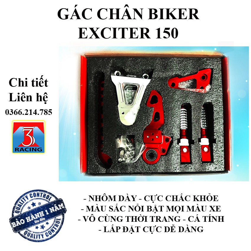 Gác chân Biker cho Exciter 150 - hàng đẹp nhiều màu